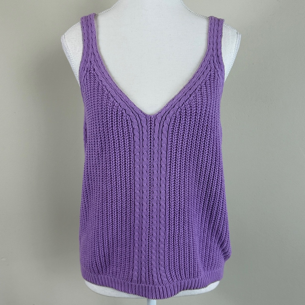 NWT Elan Crochet Lavender Knit Top Size Medium‎
